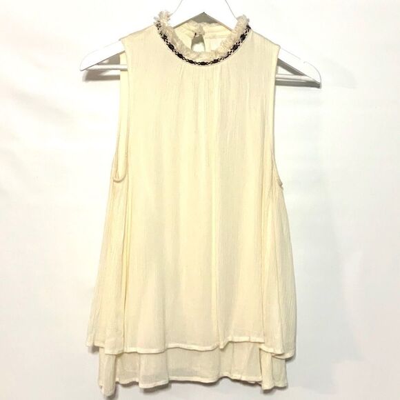 Braeve Ivory cream fringe layered embroidered - Picture 1 of 8